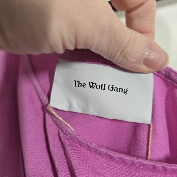 NWT The Wolf Gang Montana One Shoulder Mini Dress in Lotus Pink XS - Picture 7 of 9